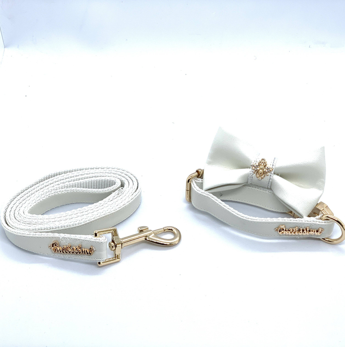 Swan Dog Leash, Bow Tie, Collar Dog Set