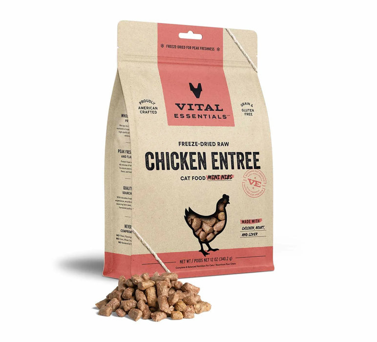 Vital Essentials(R) Freeze-Dried Raw Chicken Entree Cat Food Mini Nibs,