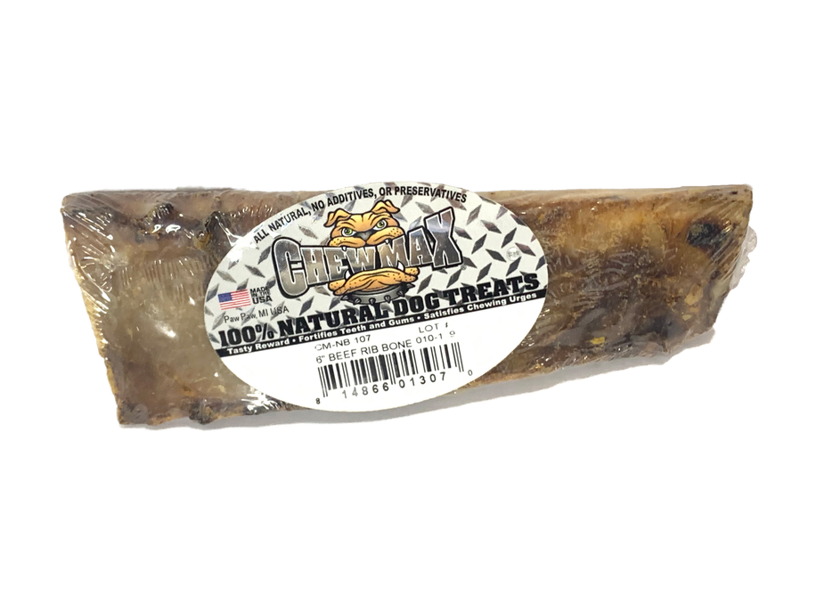 ChewMax 6 Inch Natural Dog Beef Rib Bone