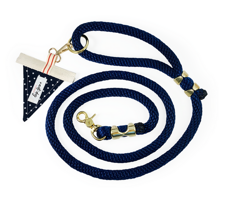 Independence Patriotic American Star Navy Premium Rope Dog Leash